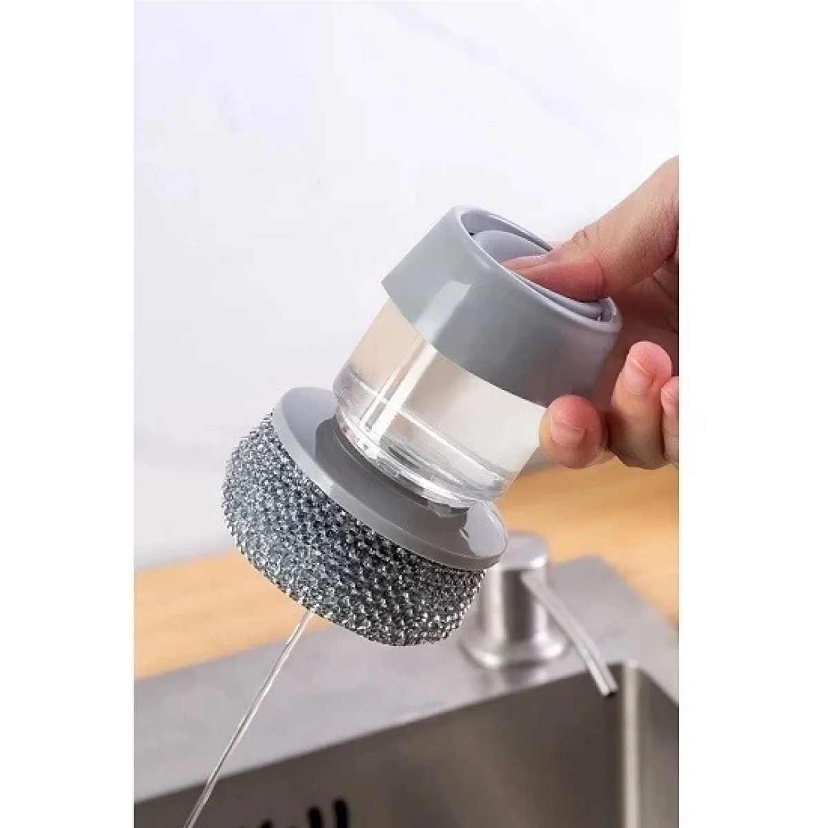 Deterjan Hazneli Bulaşık Fırçası Telli 2 Uçlu