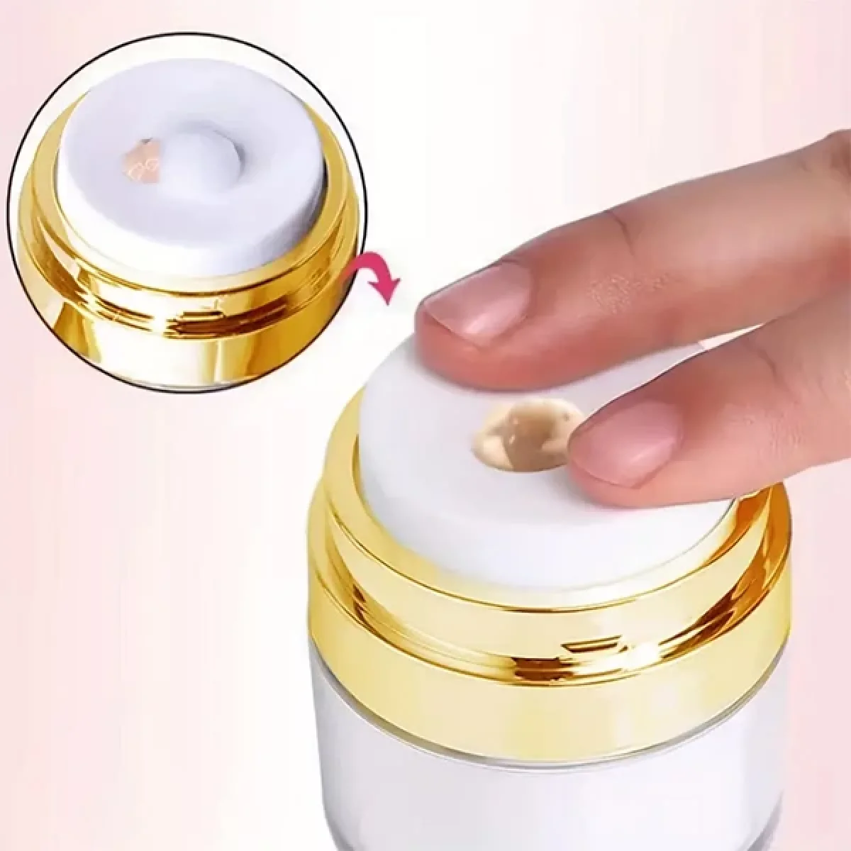 Doldurulabilir Vakumlu Pompalı Krem Fondoten Sıvı Kozmetik Şişesi