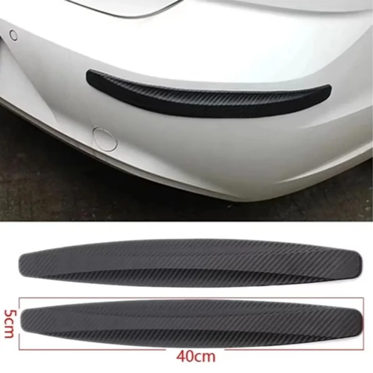 Esnek Araba Tampon Koruyucu Karbon Desenli Siyah