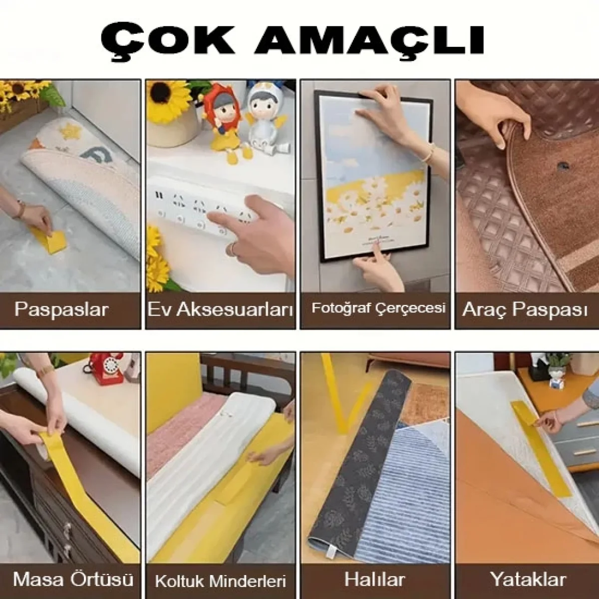 Fiber Örgülü Güçlü Çift Taraflı Bant 5Cm x 10 Mt