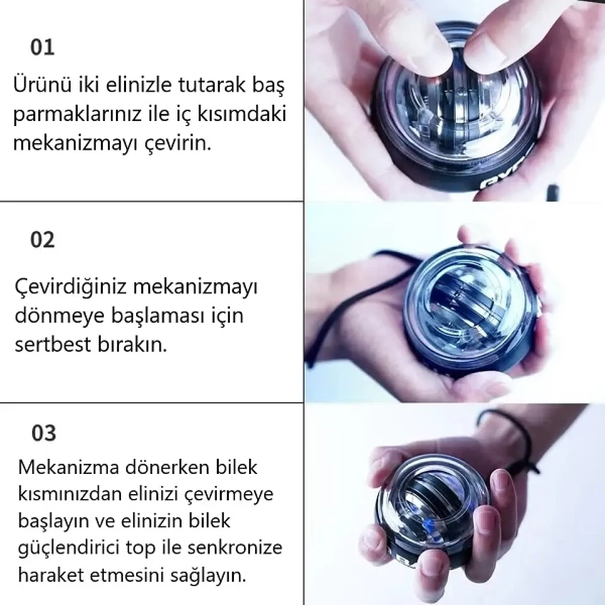 Gyro Ball El Bilek Kol Güçlendirme Egzersiz Topu