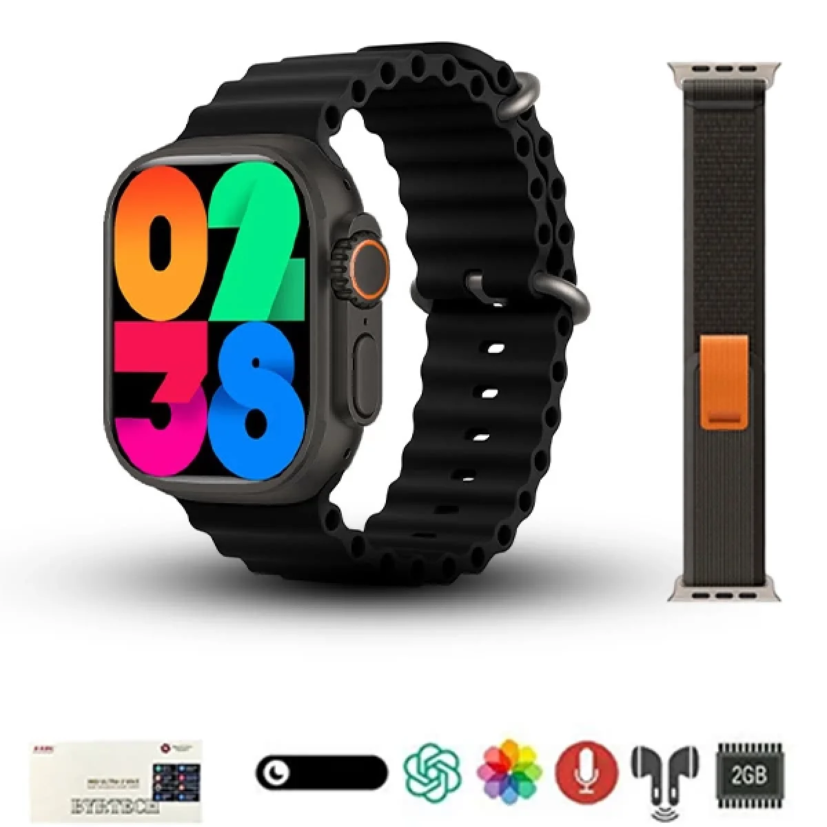 Hk8 Pro Max Akıllı Saat Amoled Siyah Kasa