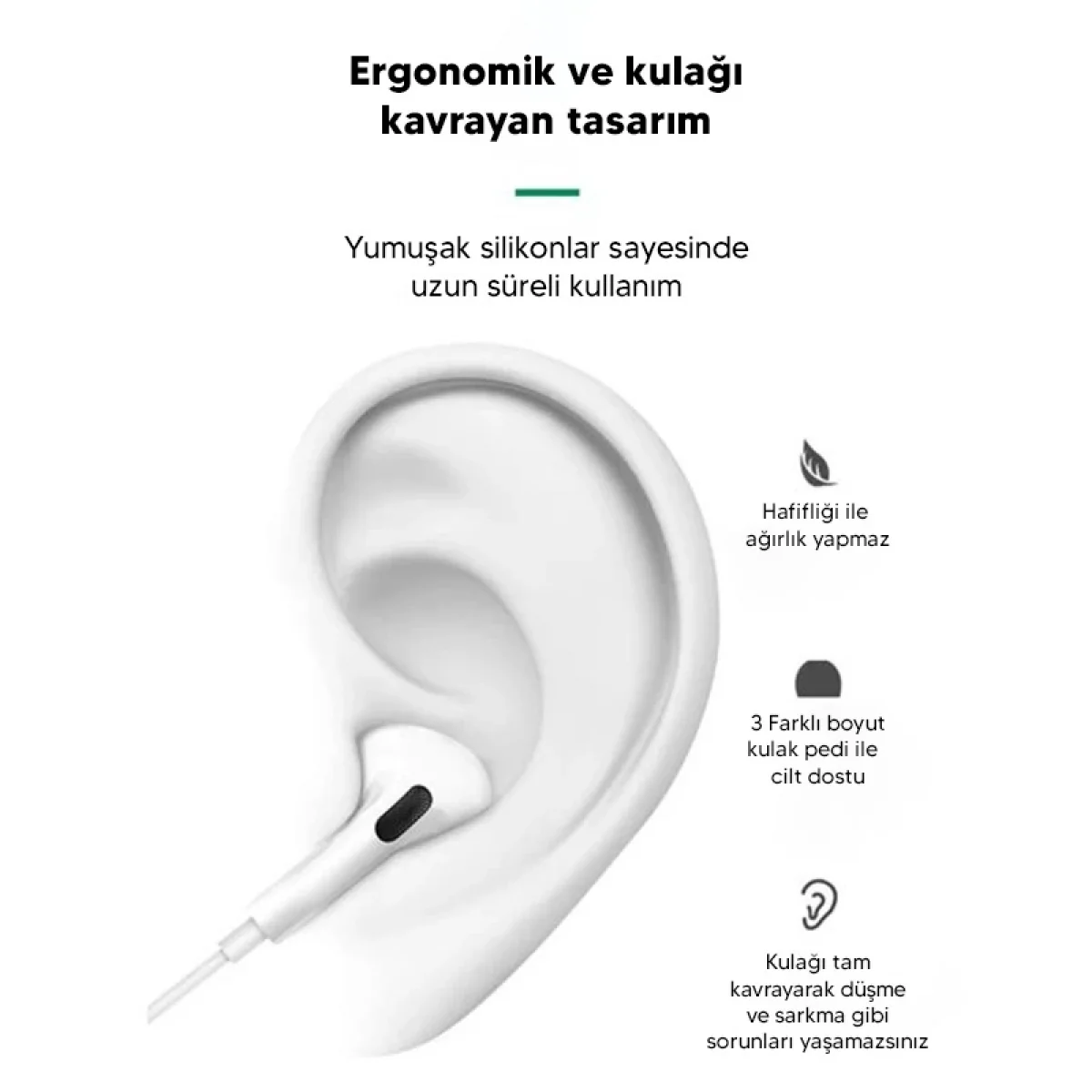 Iphone 7 ve Üstü İçin Lightning Kablolu Kulaklık