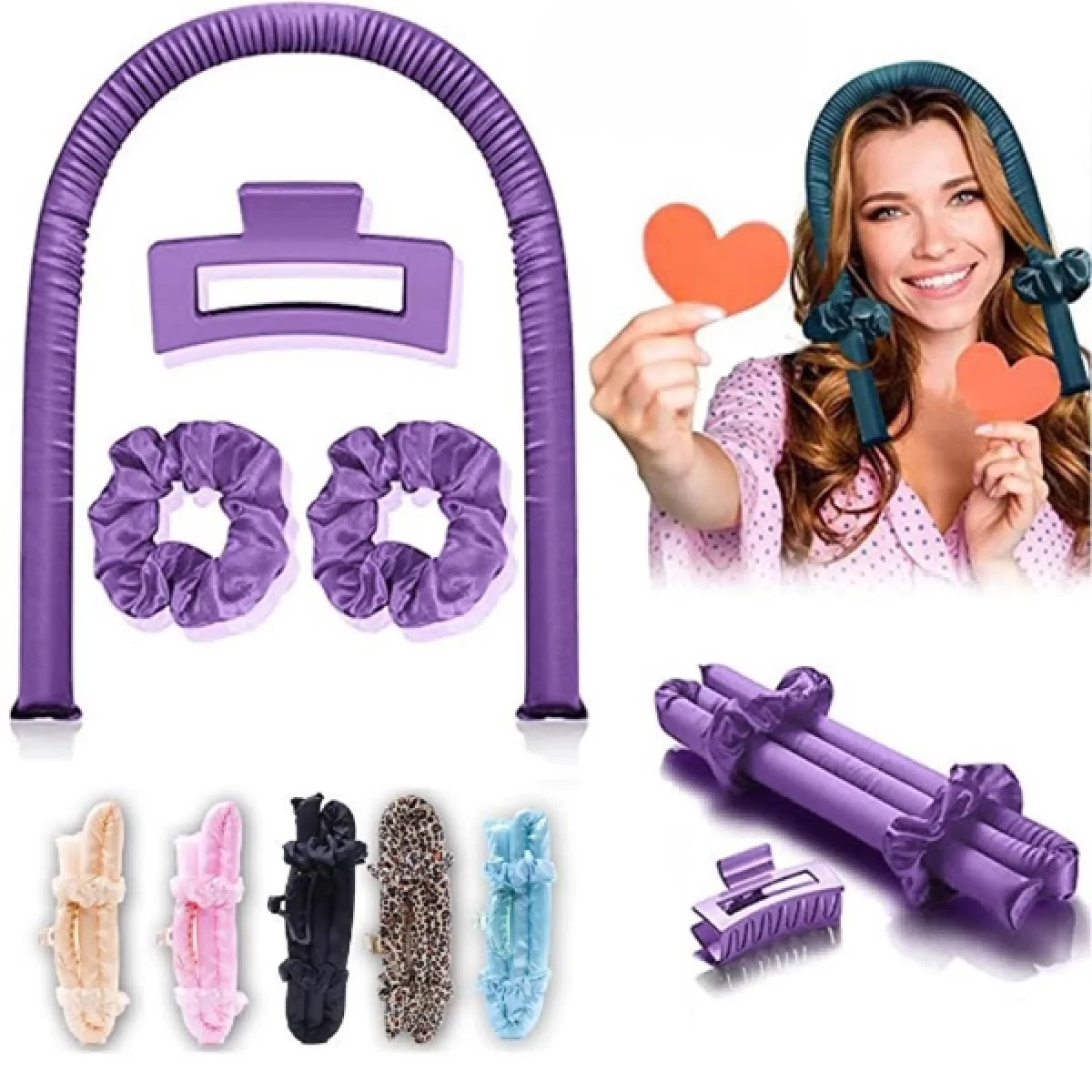 Isısız Saç Şekillendirme Seti Saten Saç Sosisi Saç Bigudisi Seti Saç Şekillendirici