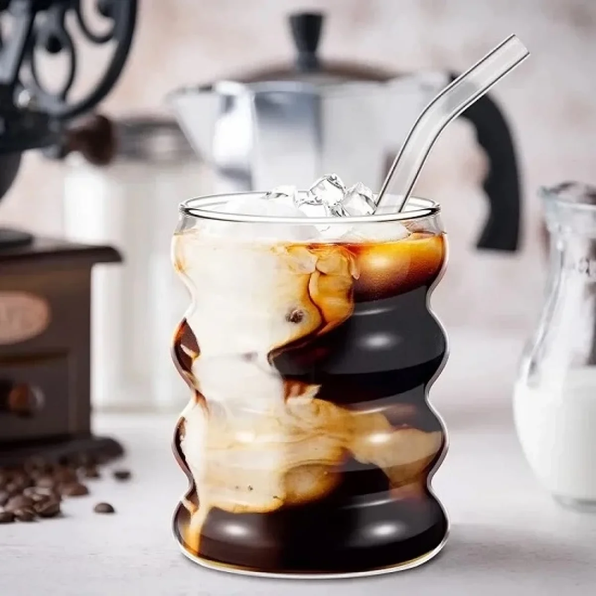 Isıya Dayanıklı Borosilikat Dört Halkalı Bardak