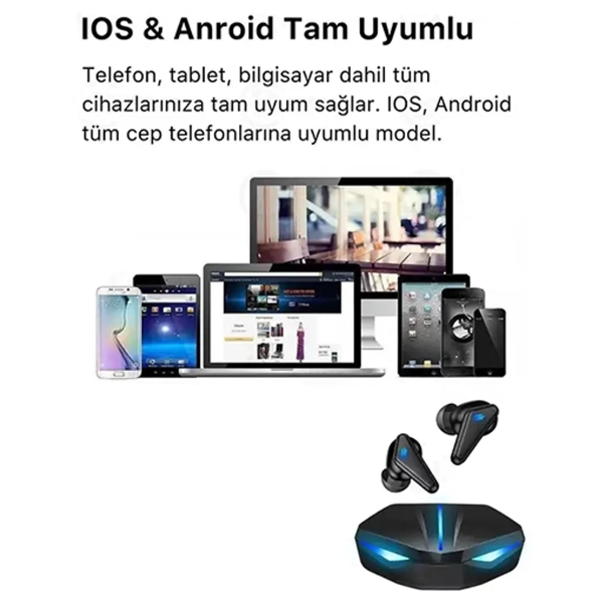 K55 Kablosuz Led Işıklı Oyuncu Bluetooth Kulaklık 5.0 Oyuncu Kulaklığı