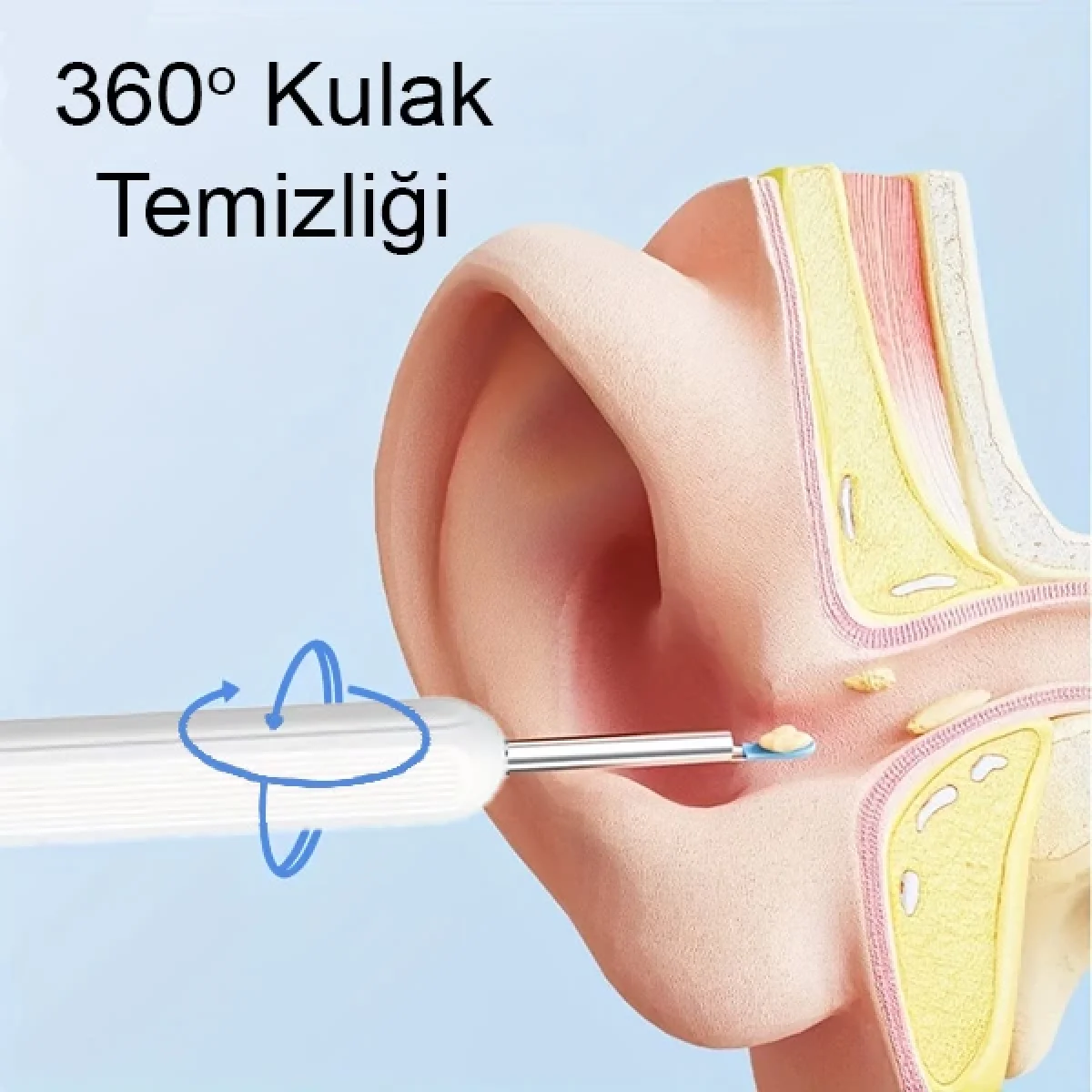 Kameralı Led Işıklı Kablosuz Kulak Temizleme Cihazı