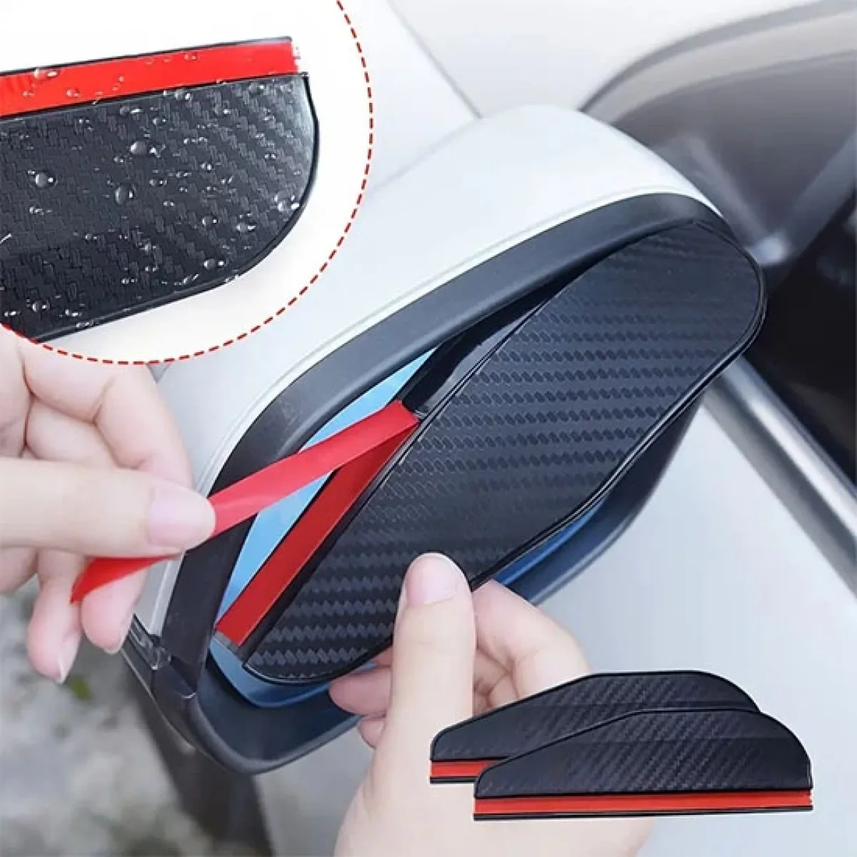 Karbon Desenli Araba Ayna Yağmur Koruyucu