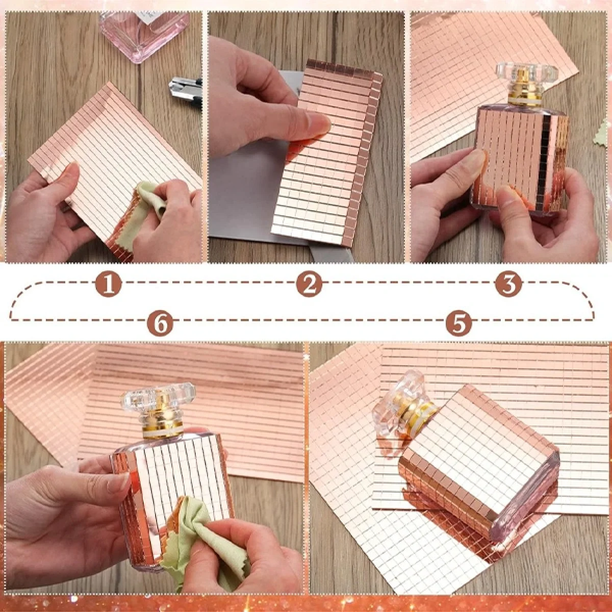 Kare Kendinden Yapışkanlı Aynalı Mozaik Dekor Taşları Disko Taşı Panel 30 x 30 Cm Bronz