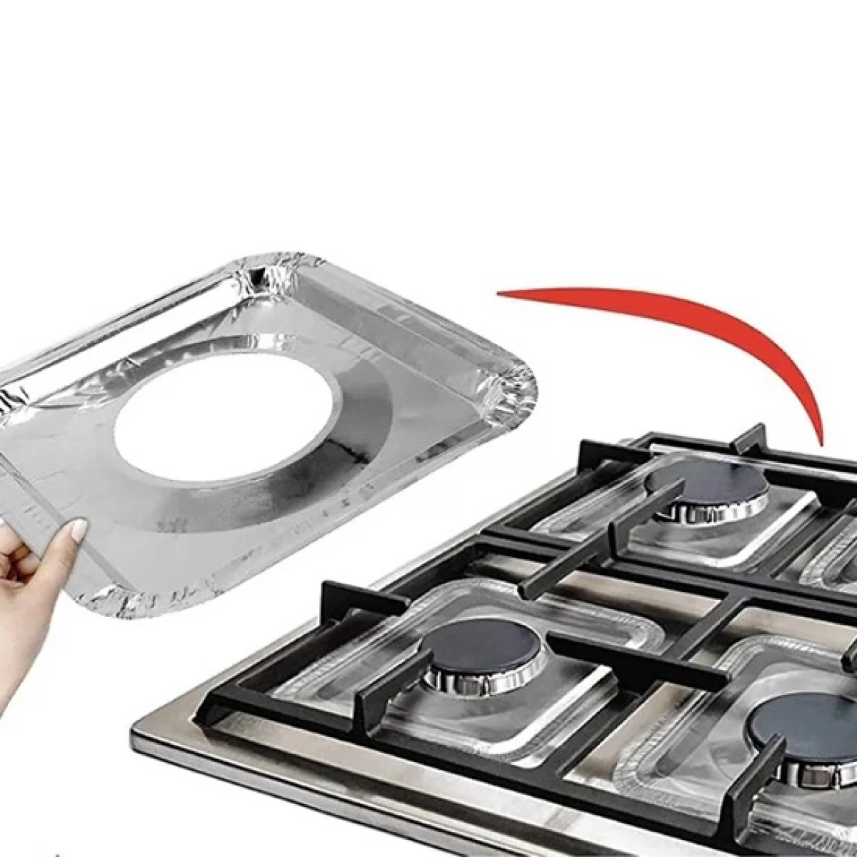 Kare Ocak Üstü Yağ Koruyucu Alüminyum Levha 10Lu