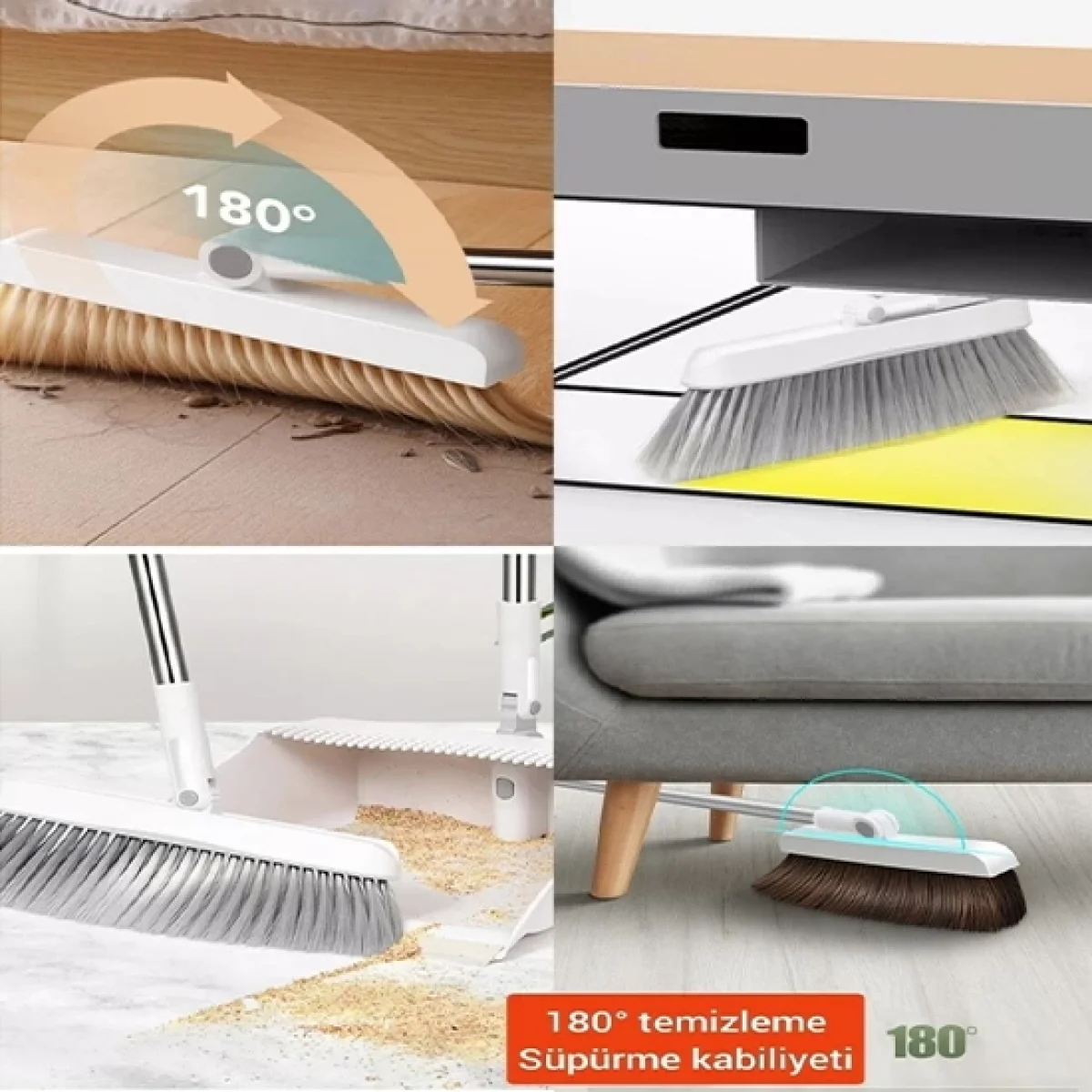 Katlanabilir Ev Süpürge ve Lüks Faraş Seti