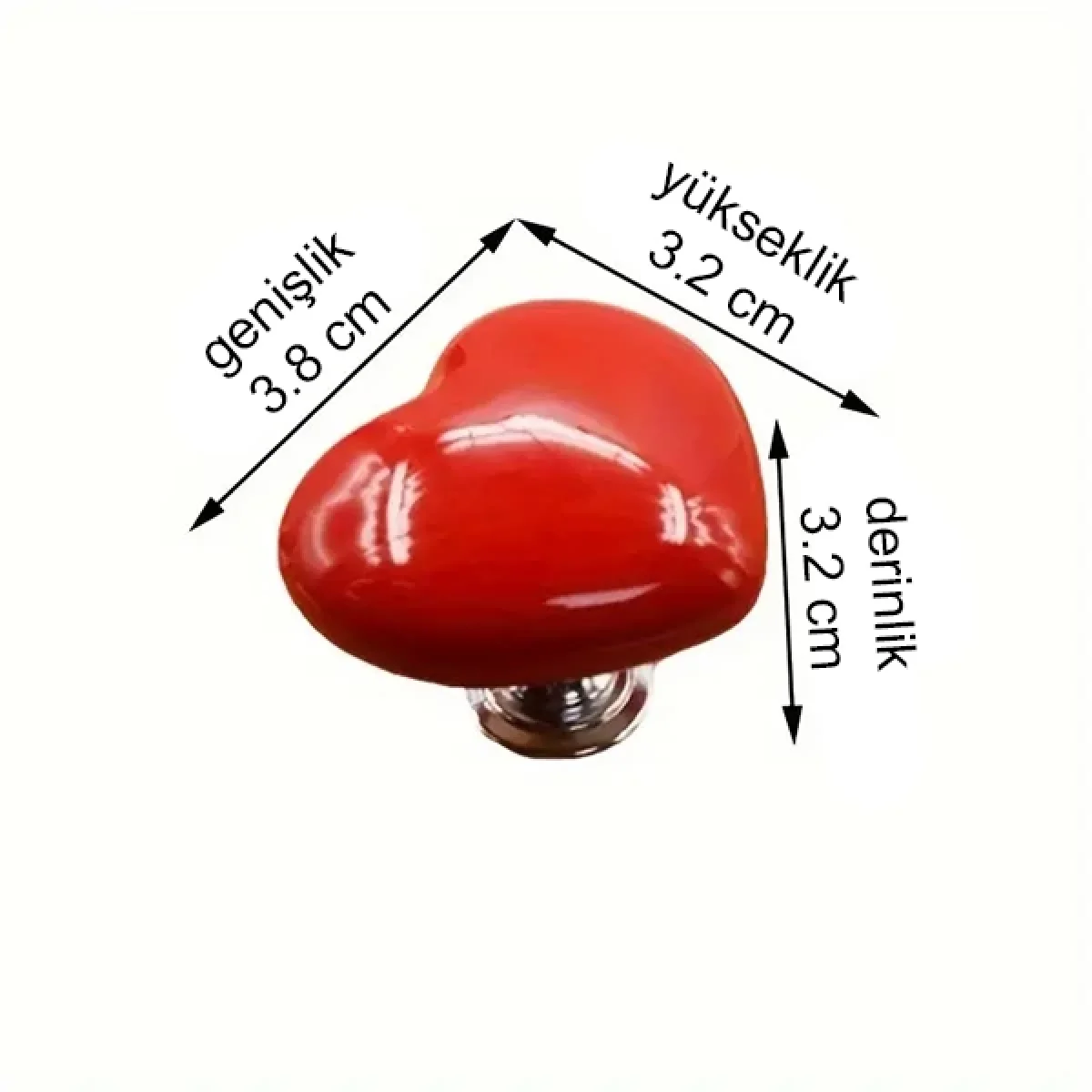 Klozet Basma Buton Düğmesi Kalp Klozet Kapağı Kulpu Sifon Kulpu