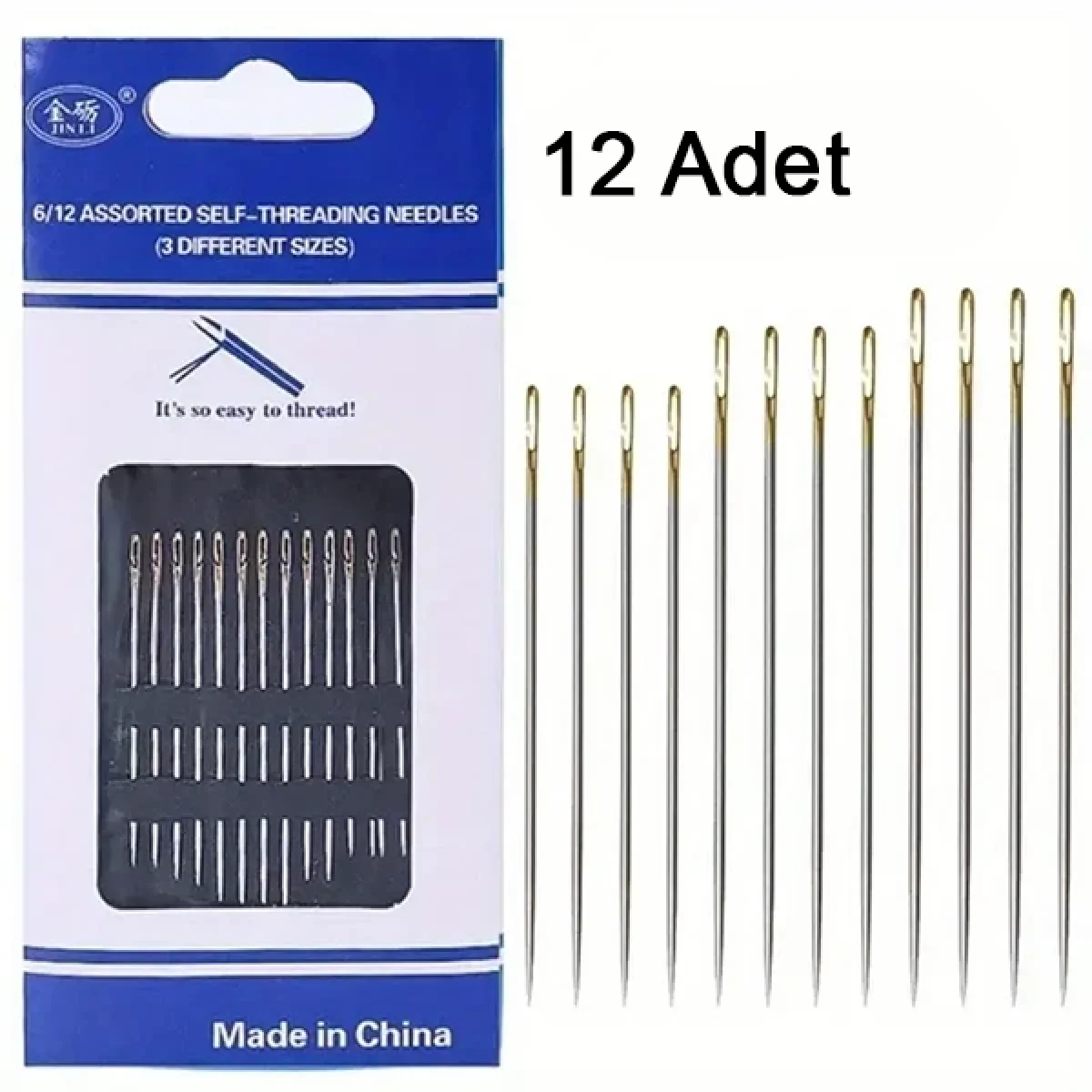 Kolay İplik Geçirilen İğne Seti 12 Adet