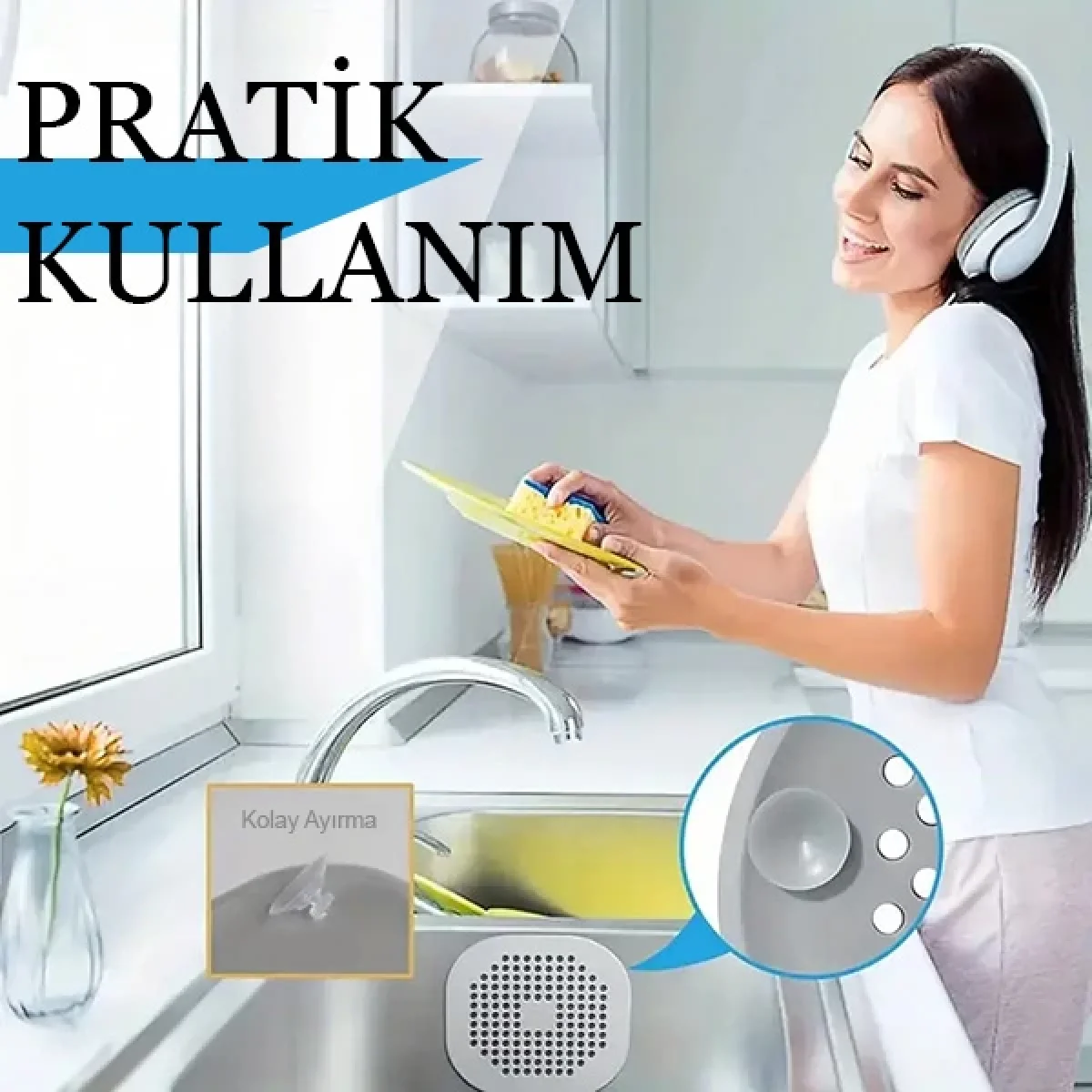 Lavabo Küvet Gider Süzgeci Silikon Mutfak Banyo Süzgeci