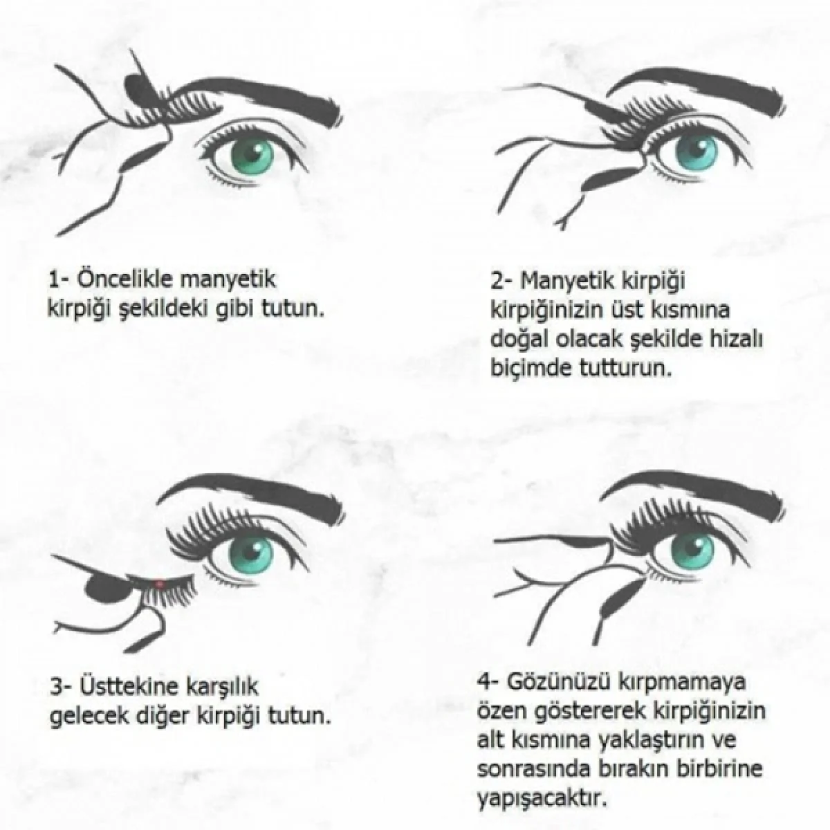 Manyetik Mıknatıslı Kirpik