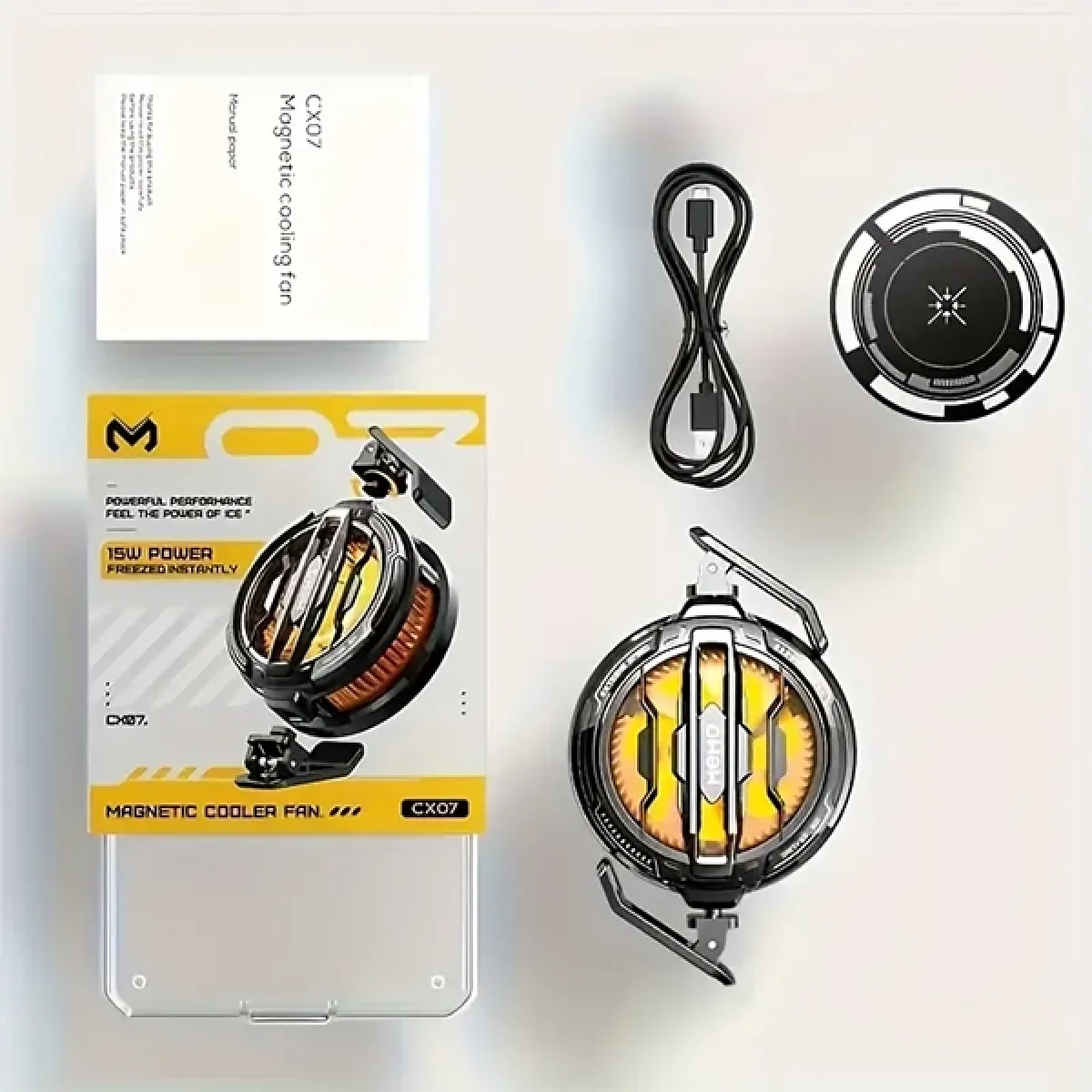 Memo CX07 E Sporcu Telefon Tablet Soğutucu Fan 15w Power Radyatörlü Kıskaçlı Magsafe Uyumlu