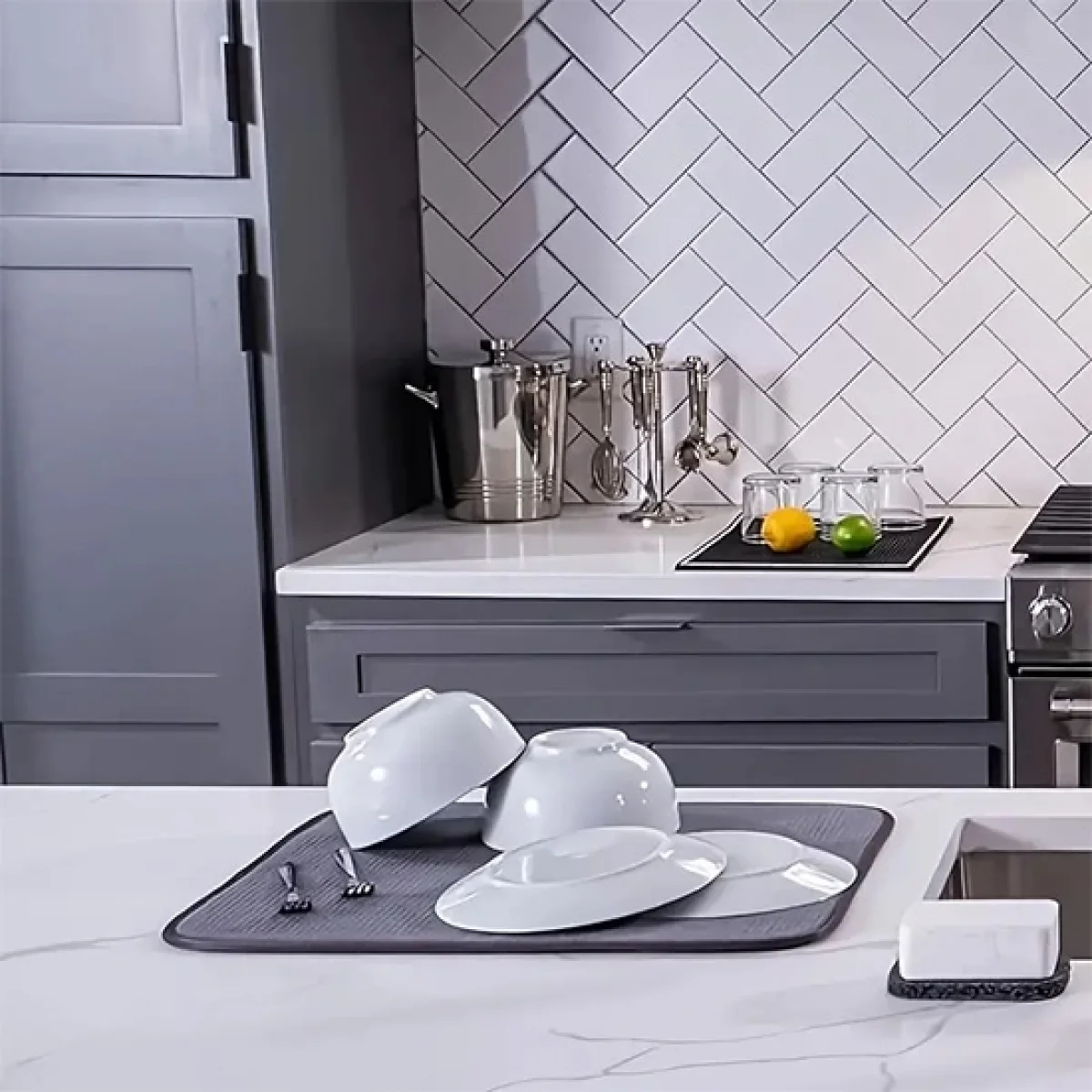 Mikrofiber Bulaşık Kurulama Matı Kurutma Örtüsü