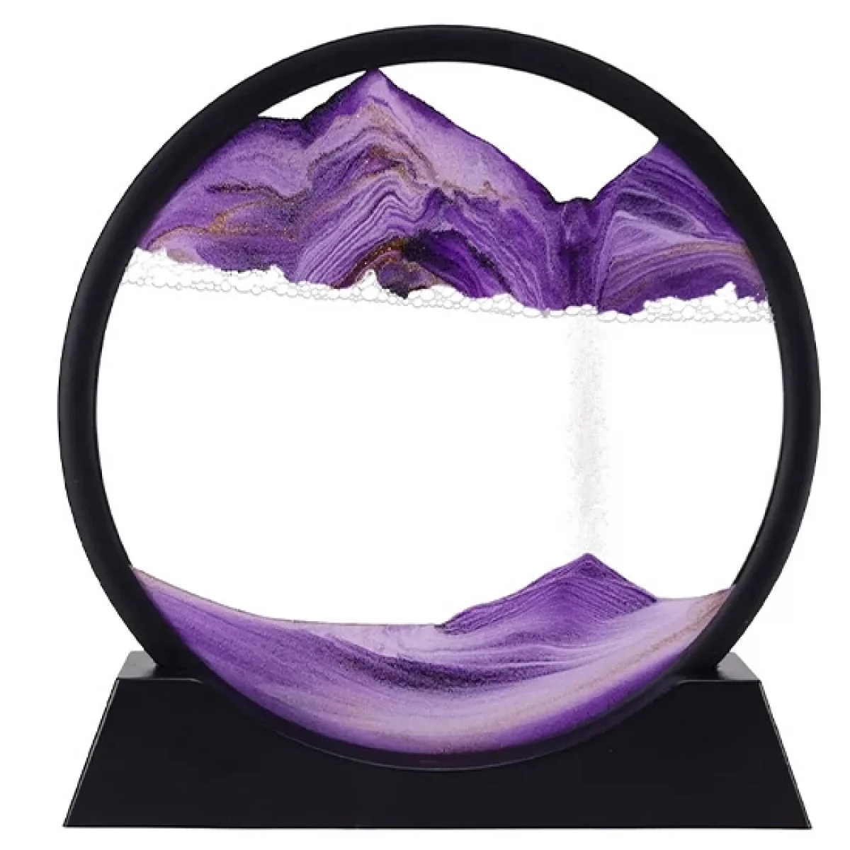 Mor Dekoratif Yuvarlak Hareketli Kum Saati