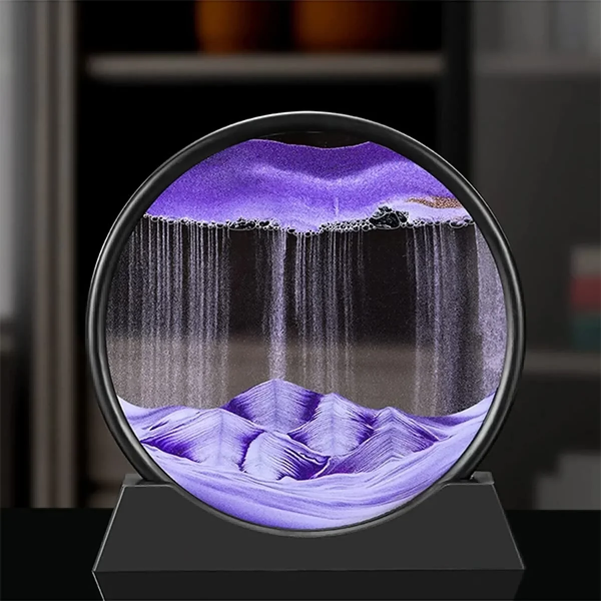 Mor Dekoratif Yuvarlak Hareketli Kum Saati