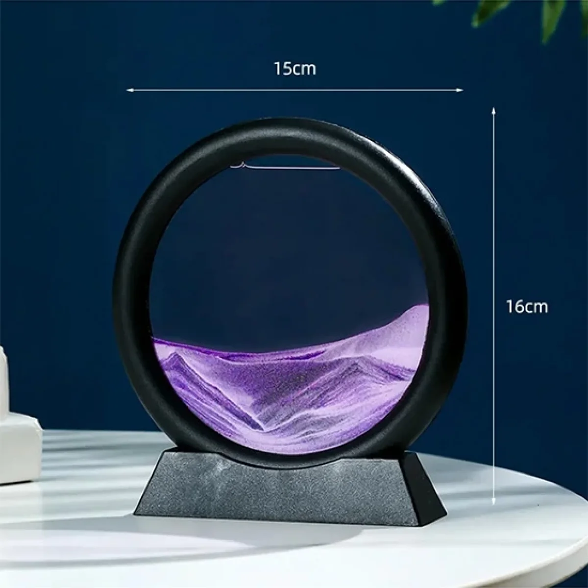 Mor Dekoratif Yuvarlak Hareketli Kum Saati