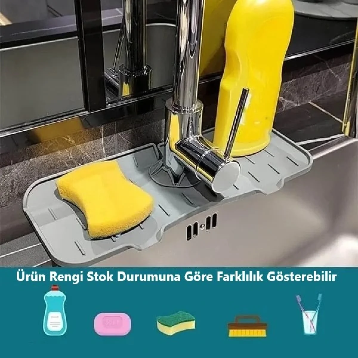 Mutfak Banyo Su Tutucu Musluk Matı Süngerlik