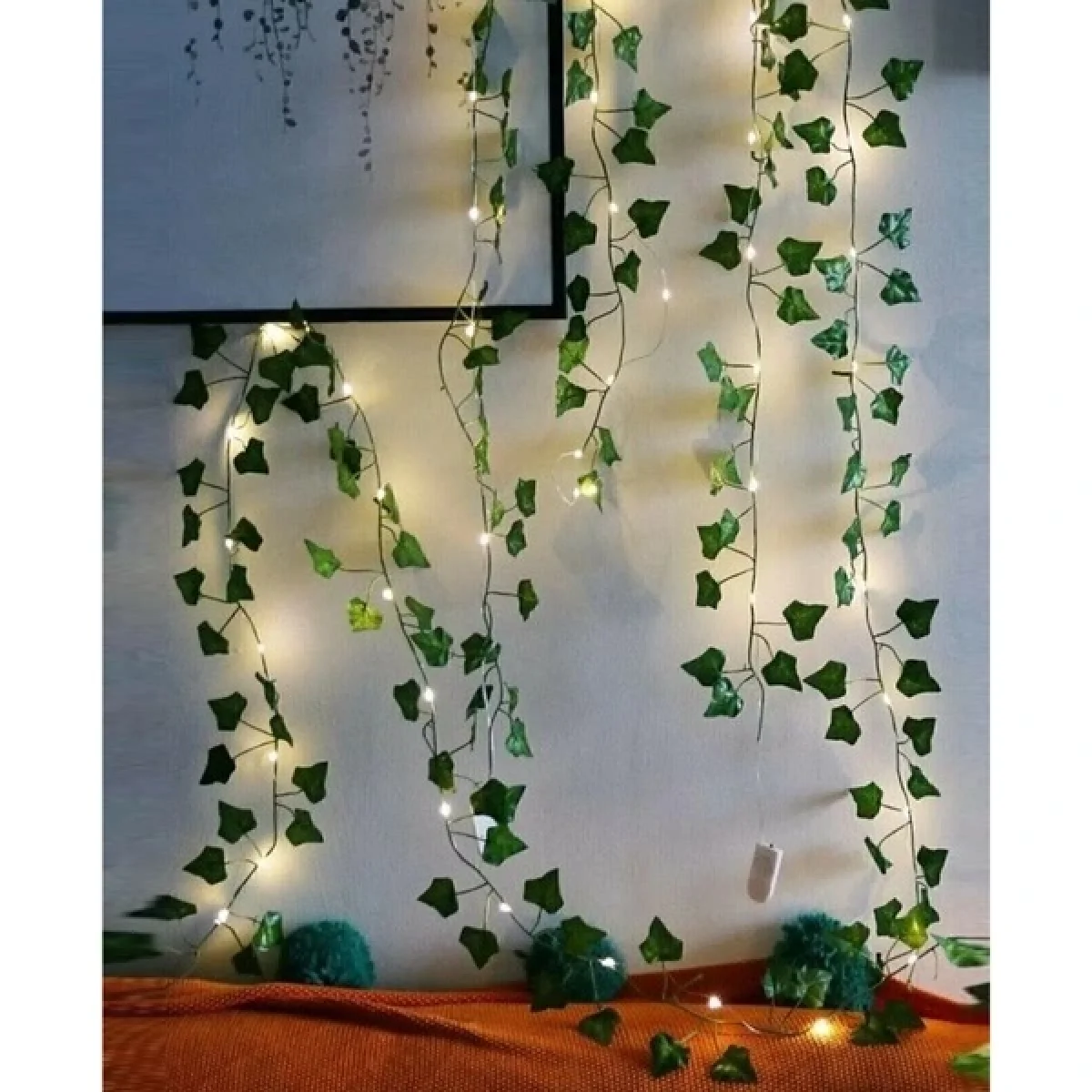 Peri Ledli Dekoratif Yeşil Yaprak Yapay Sarmaşık