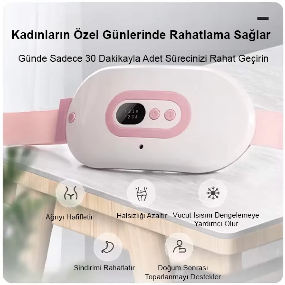 Şarjlı Özel Gün Kemeri Regl Ağrısı İçin Titreşimli Isı Veren Kemer