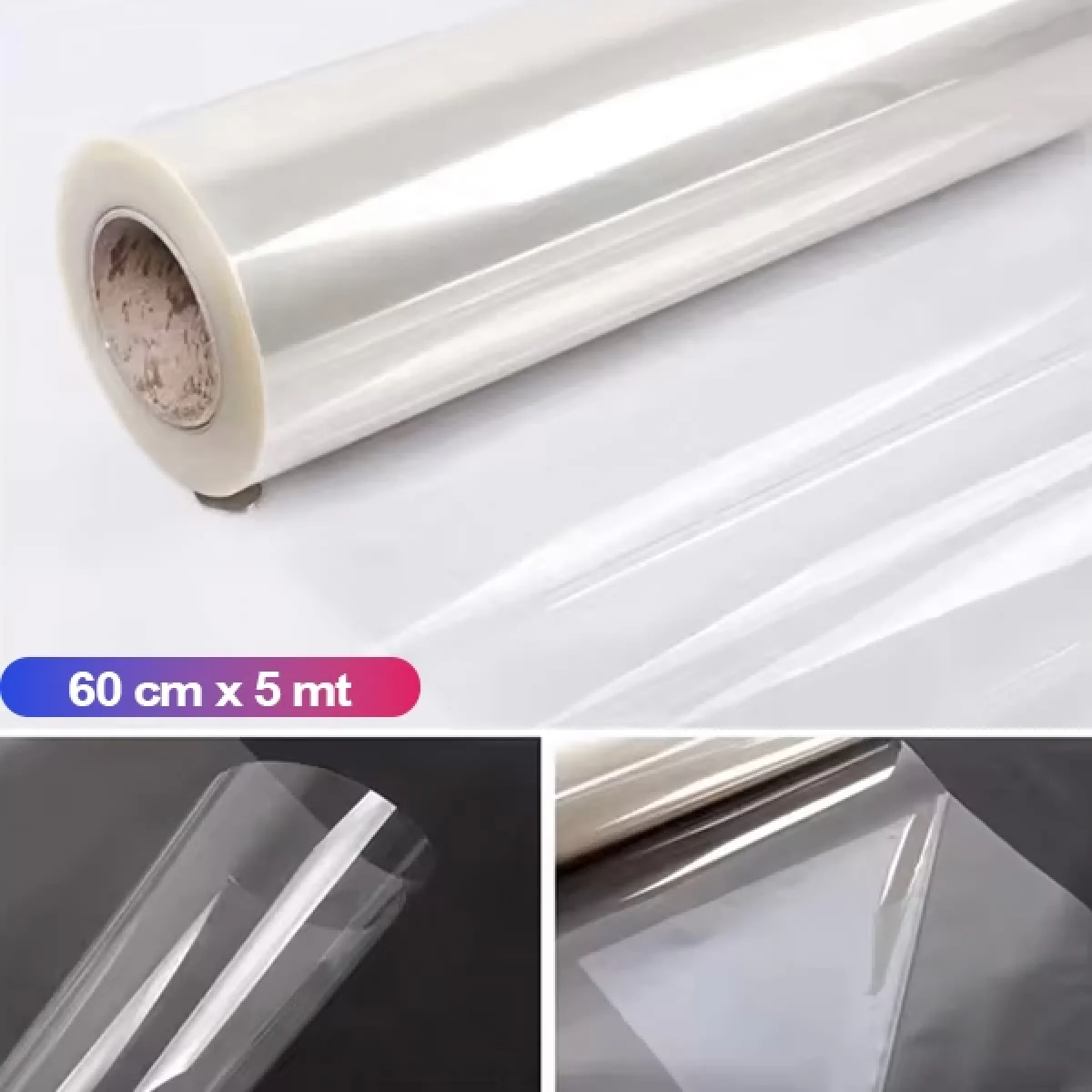 Şeffaf Yapışkanlı Yüzey Koruma Folyosu 60cm x 5mt