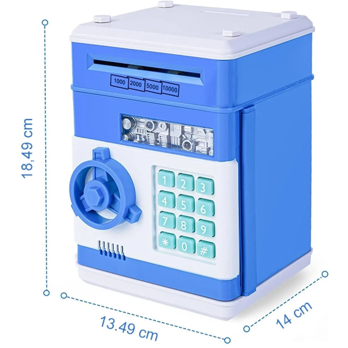 Şifreli ATM Kumbara Kasa Otomatik Mavi