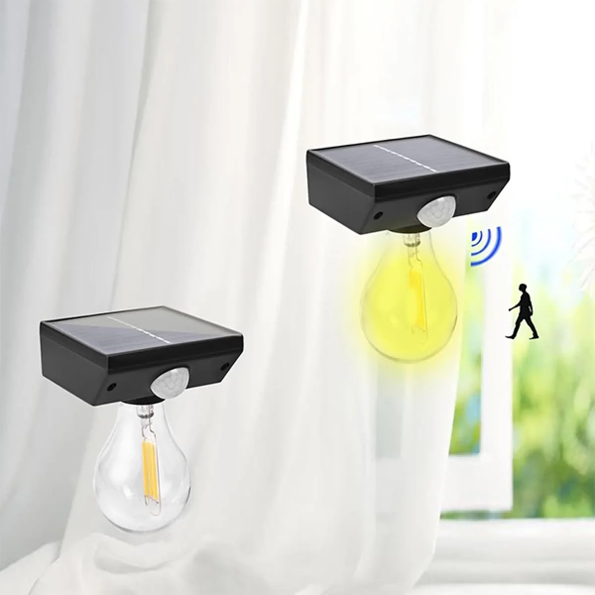 Solar Güneş Enerjili Sensörlü Ampul Bahçe Lambası