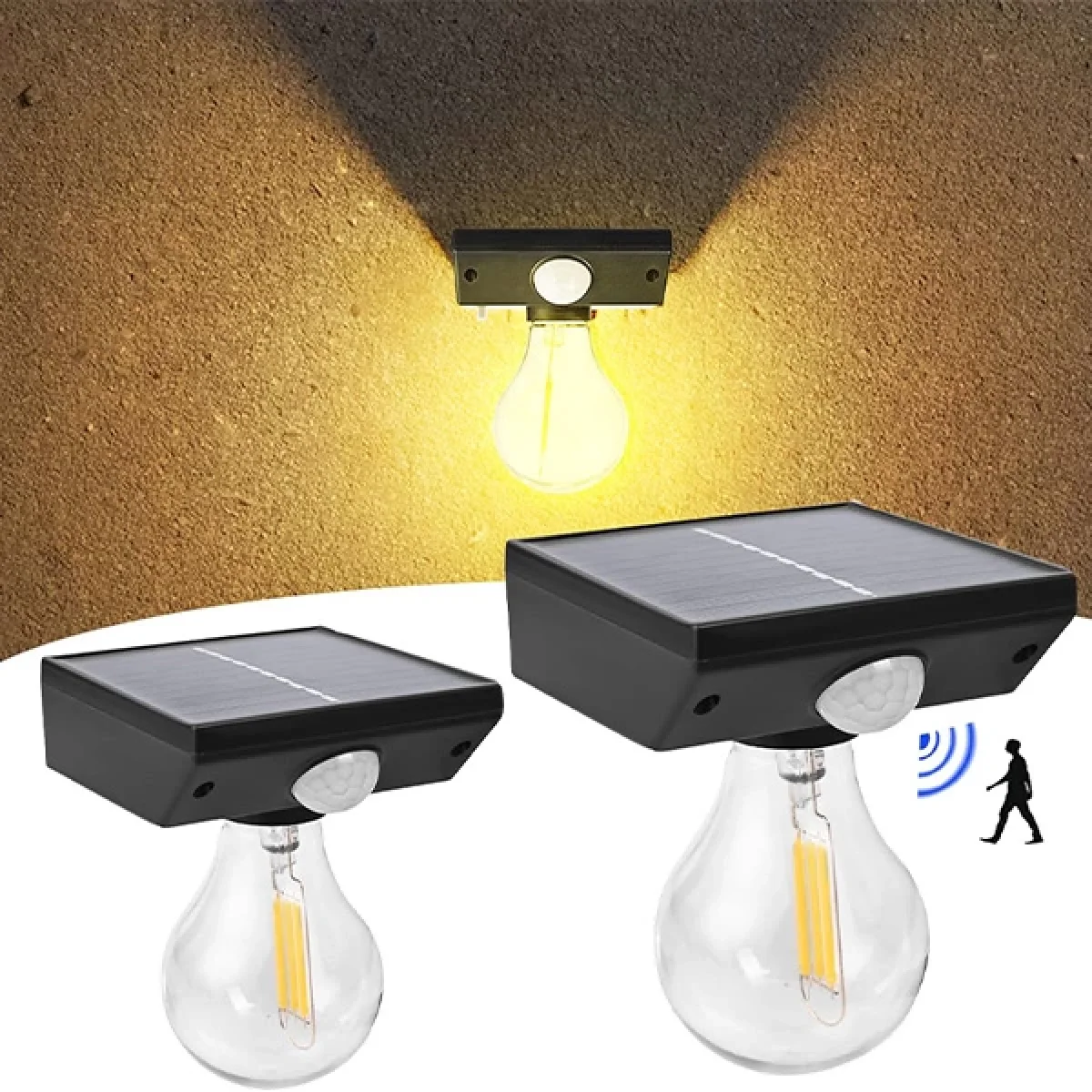 Solar Güneş Enerjili Sensörlü Ampul Bahçe Lambası