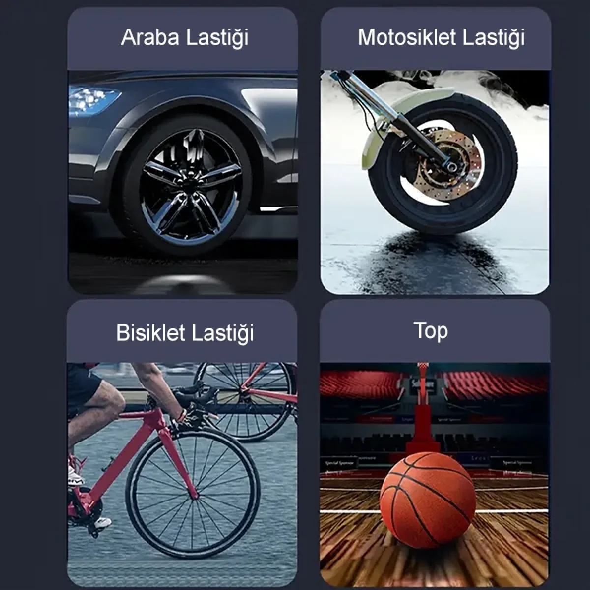 Taşınabilir Şarjlı Kompresör Lastik Hava Pompası Lastik Şişirme Pompası