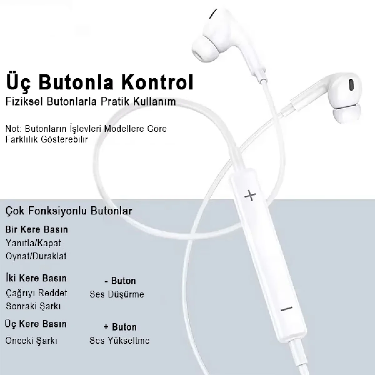 Type C Mikrofonlu Kablolu Kulak İçi Kulaklık