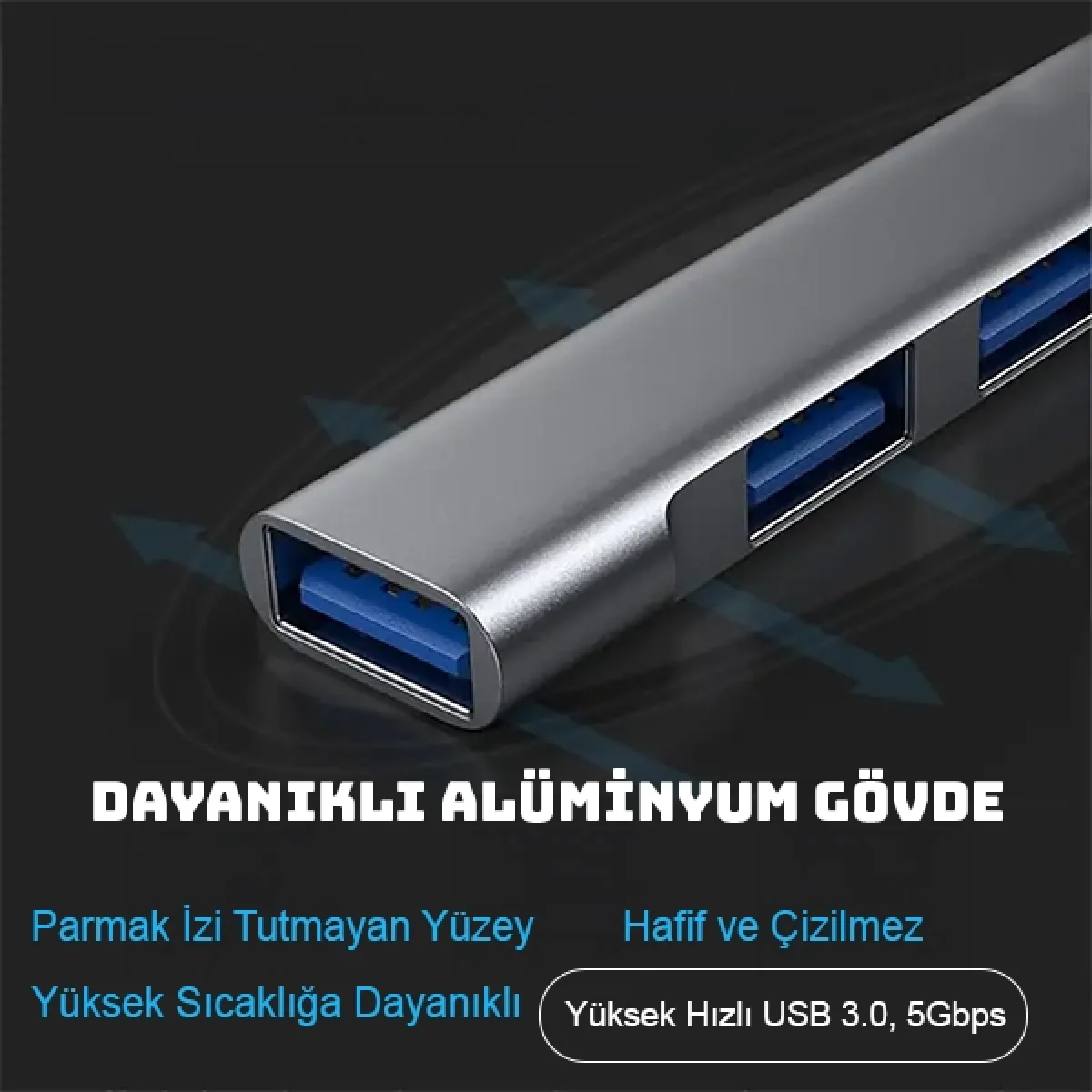 Type C USB Çoklayıcı 3.0 Usb Çoğaltıcı 4 Port Hem Type C Hem Usb Girişli