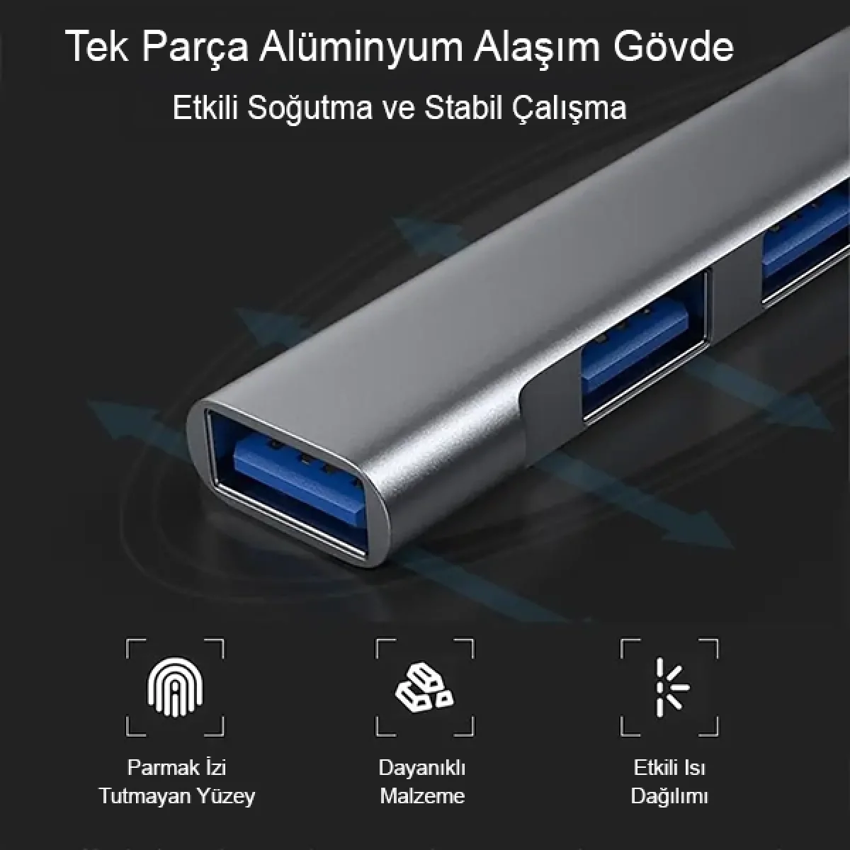 Type C USB Çoklayıcı 3.0 Usb Çoğaltıcı 4 Port Hem Type C Hem Usb Girişli