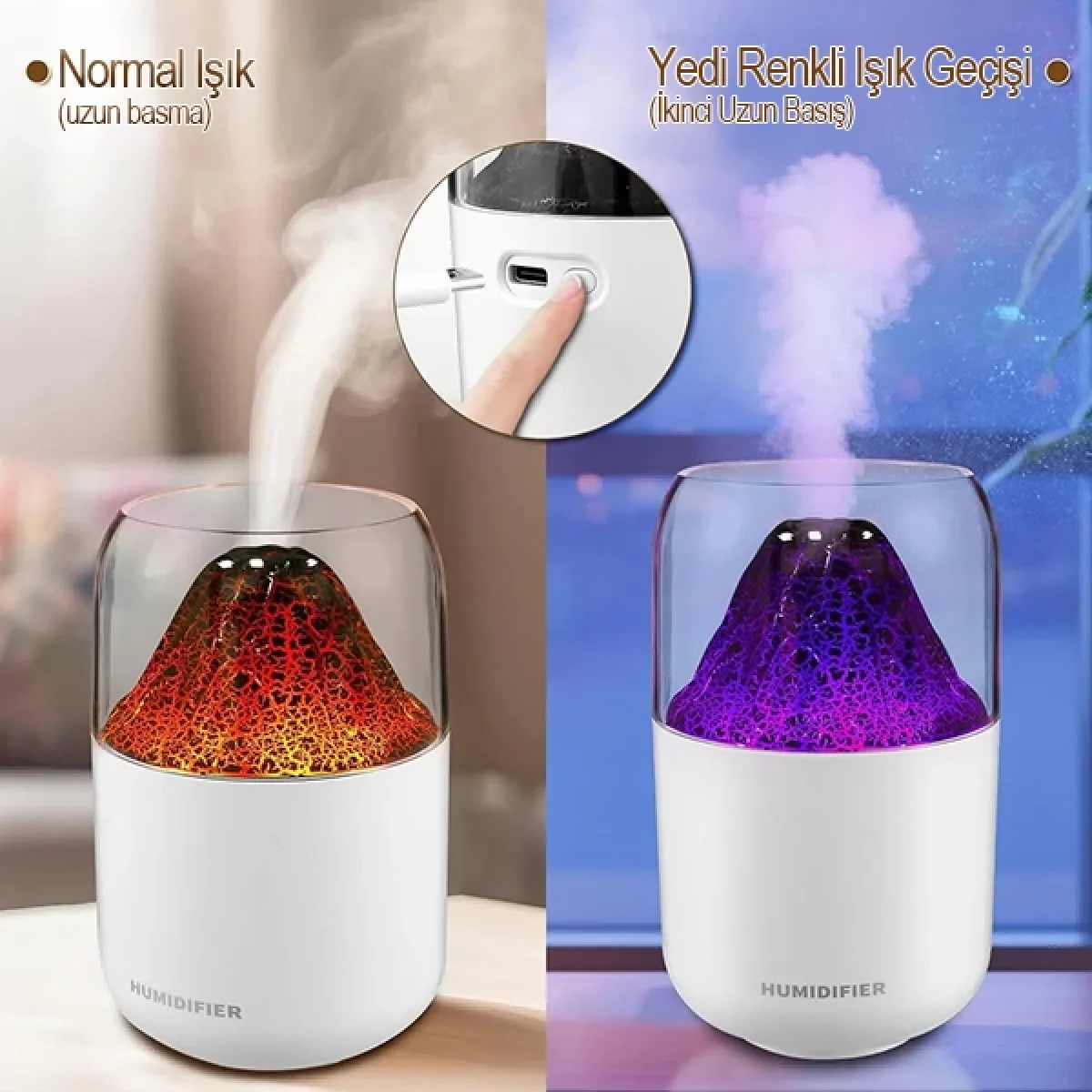 Yanardağ Hava Nemlendirici Buhar Aroma Makinesi
