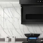 10 Adet Beyaz Mermer Desenli Alüminyum Duvar Köpük Sticker 30 x 30 Cm