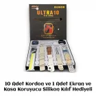 10 Kordonlu Ultra 10 Akıllı Saat Yüksek Çözünürlük Ekran Kaliteli Hoparlör Mikrofon 49 Mm