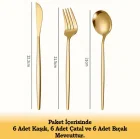 18 Parça Parlak Gold Çatal Kaşık Bıçak Seti