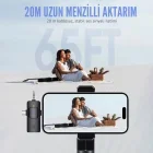 2 Li Kablosuz Yaka Mikrofonu 3 in 1 Type-C Lightning Uyumlu Gürültü Engelleyici Vlog Canlı Yayın Röportaj Video Mikrofon Seti