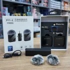 2 Li Kablosuz Yaka Mikrofonu 3 in 1 Type-C Lightning Uyumlu Gürültü Engelleyici Vlog Canlı Yayın Röportaj Video Mikrofon Seti