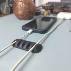 3 Adet 5 Kanallı Siyah Kablo Tutucu Masaüstü Kablo Düzenleyici