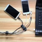 3 Adet 5 Kanallı Siyah Kablo Tutucu Masaüstü Kablo Düzenleyici