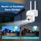 360 Dönebilen Kablosuz Wifi Ip Kamera 1080P Full HD Renkli Gece Görüşlü Su Geçirmez Sesli Görüşme Hareket Takip