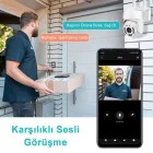 360 Dönebilen Kablosuz Wifi Ip Kamera 1080P Full HD Renkli Gece Görüşlü Su Geçirmez Sesli Görüşme Hareket Takip