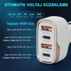 4 Girişli 96W Type-c Usb Araç Çakmaklık 3.0 Oto Hızlı Şarj Soketi Araba Çakmaklık Şarjı