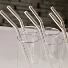 6 Adet Eğimli Şeffaf Cam Pipet