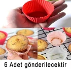 6 Lı Mini Silikon Muffin Kek Kalıbı