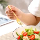 6 Lı Parlak Gold Tatlı Çatalı Seti