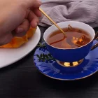 6 Lı Parlak Gold Tatlı Kaşığı Seti